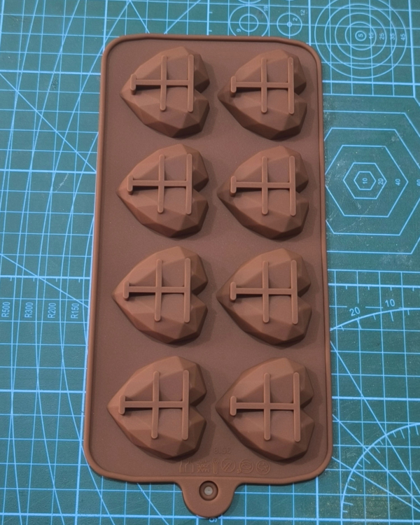 Molde Corazones Geométricos Medianos