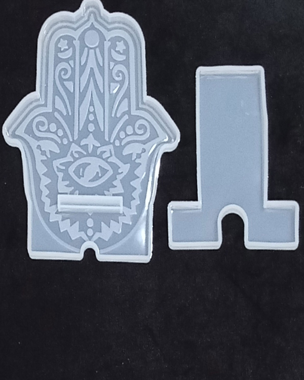 Molde porta celular  silicona mano de fátima