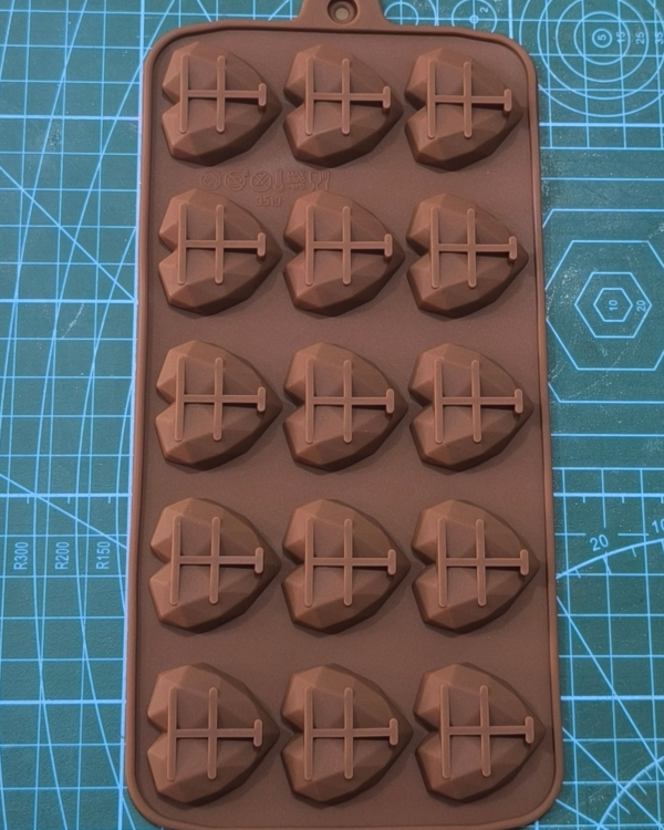 Molde Corazones Geométricos Pequeños
